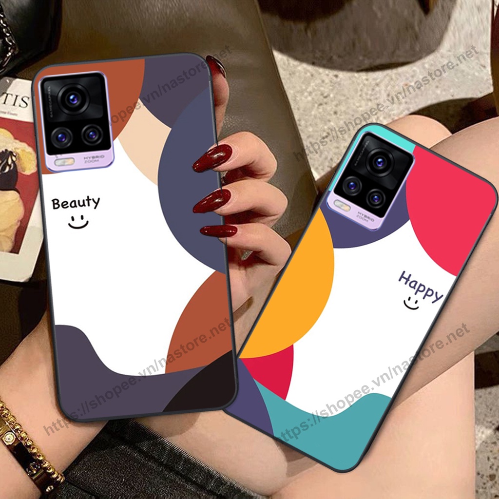 Ốp lưng Vivo V20 mặt cười, họa tiết caro đơn giản đẹp cute