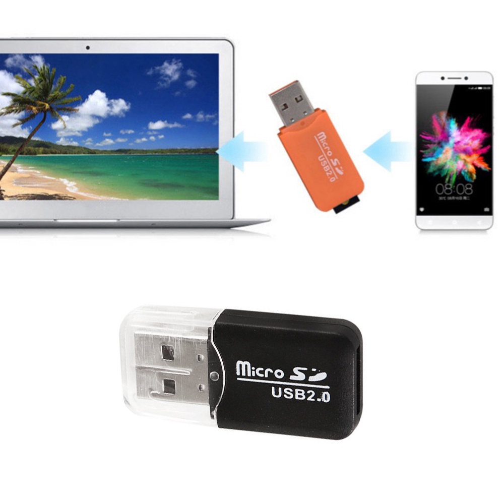 Bộ Chuyển Đổi Đầu Đọc Thẻ Nhớ Micro SD 2.0 USB Mini Tốc Độ Cao Cho Máy Tính Bảng PC