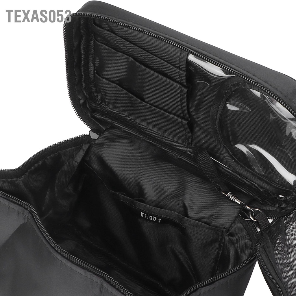 Túi Đựng Mỹ Phẩm Bằng Vải Nylon Co Giãn Màu Đen Sức Chứa Lớn