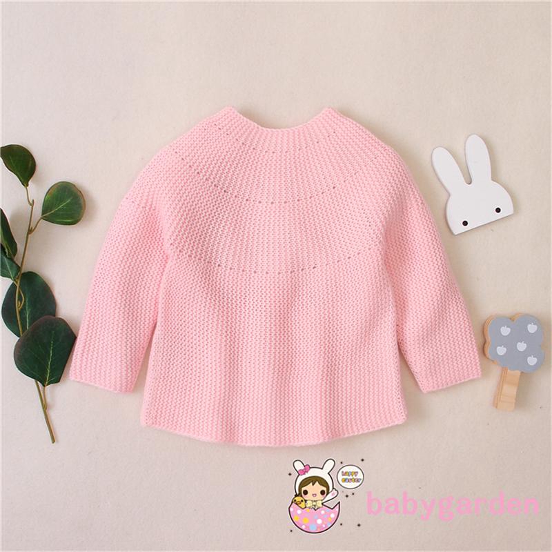ღ♛ღBaby Girl Knitted Long Sleeve Round Nech Sweaters Jacket Outwear Clothes