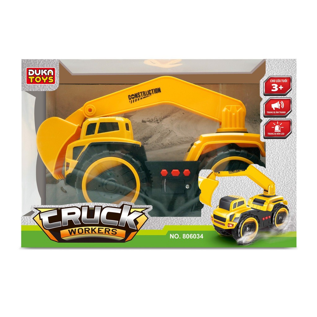 Đồ Chơi Duka: Xe Công Trình Có Nhạc, Đèn - Xe Xúc Đào (806034)