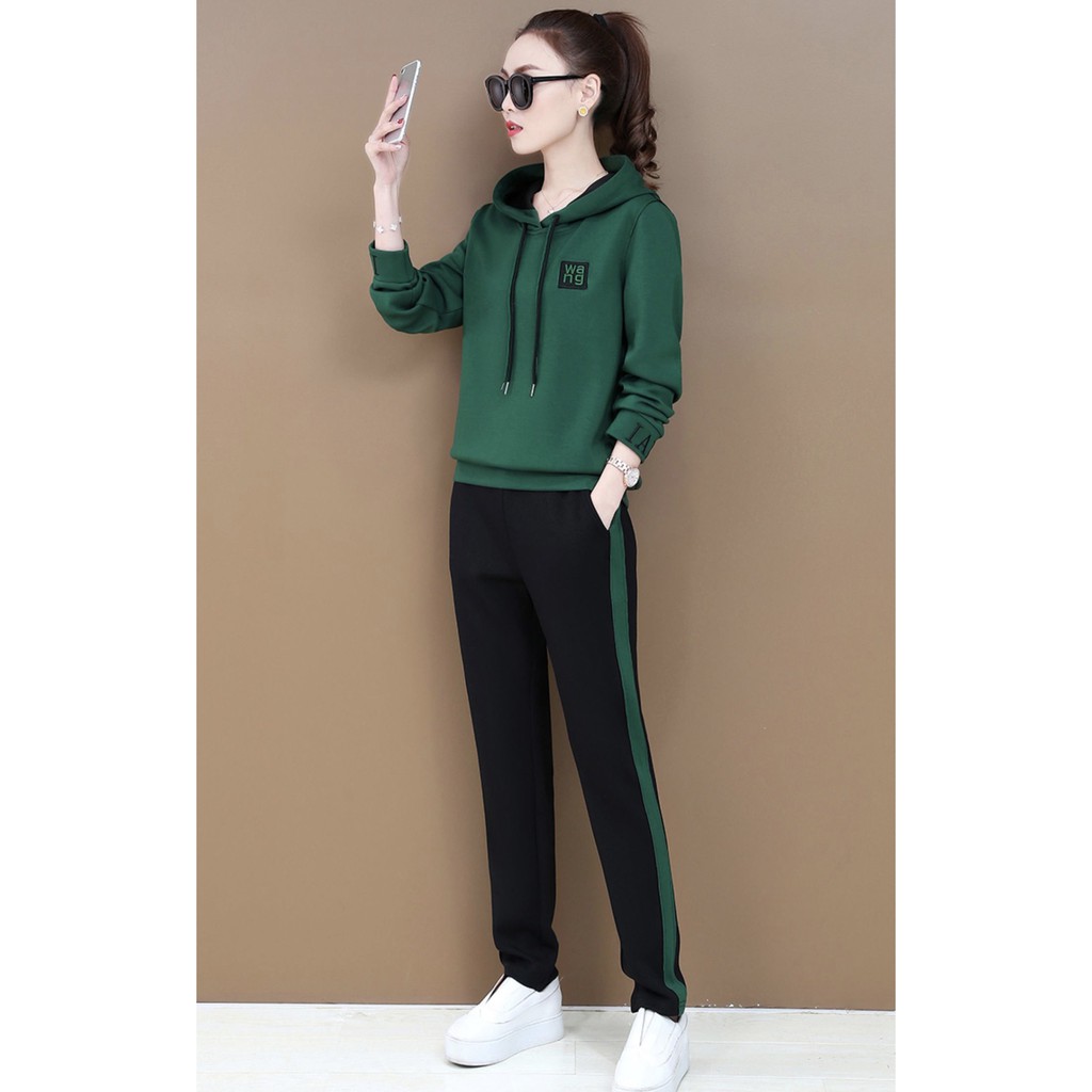 Set bộ đồ thể thao nữ thu đông dài tay thời trang KEMTHOITRANG - 4 size từ 45-85Kg tùy chiều cao