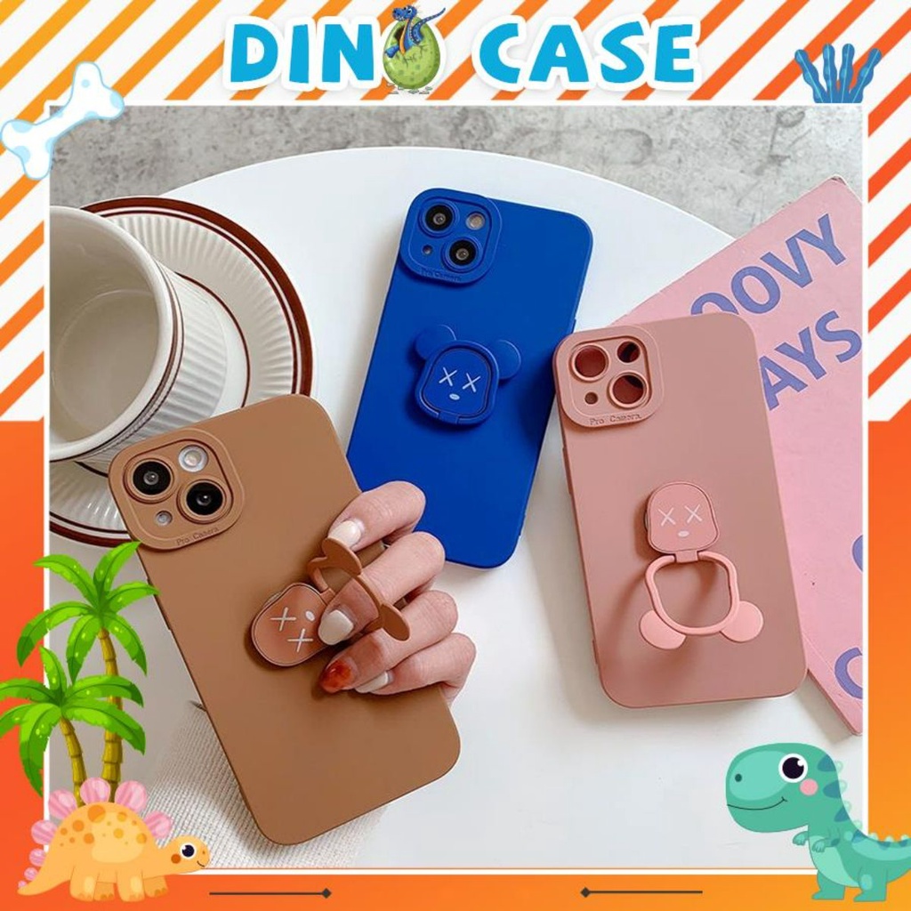 Ốp lưng iphone cạnh vuông bảo vệ camera kèm iring kaws7plus x xsmax 11 11promax 12 12pro 12promax 13 13pro 13promax DT13