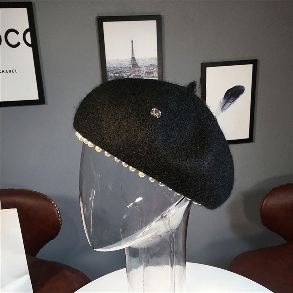 Mũ Beret Len Giữ Ấm Mùa Đông Thanh Lịch Cho Nữ