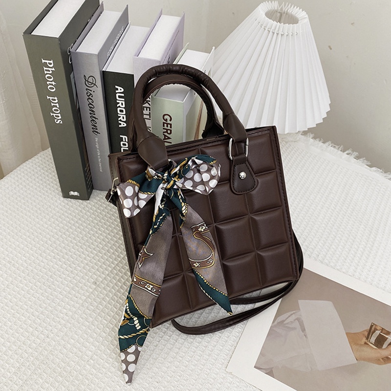 Túi đeo chéo IELGY sọc caro cột nơ thời trang giản dị cổ điển cho nữ