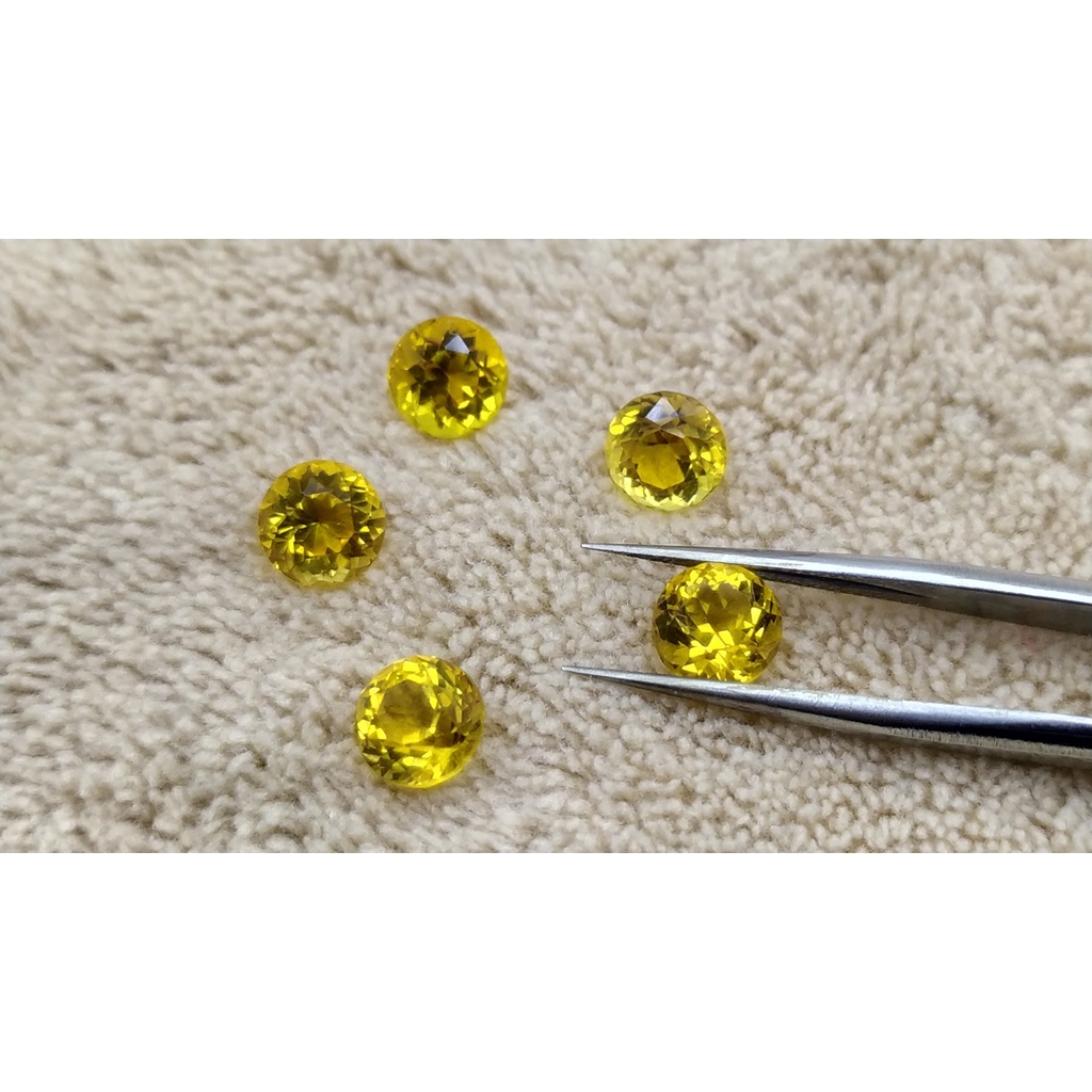 8291 - Đá citrine vàng cắt ly 6,5 mm