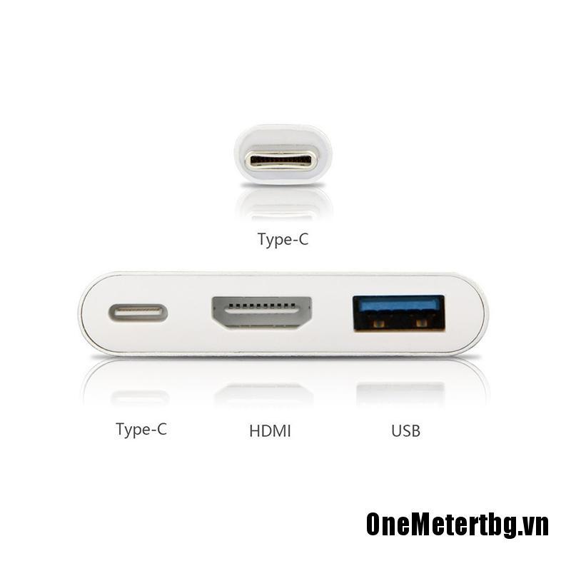 【Onemetertbg】Type C USB to USB-C 4K HDMI USB Adapter Cable 3 in 1 Hub for PC Laptop HOT SALE