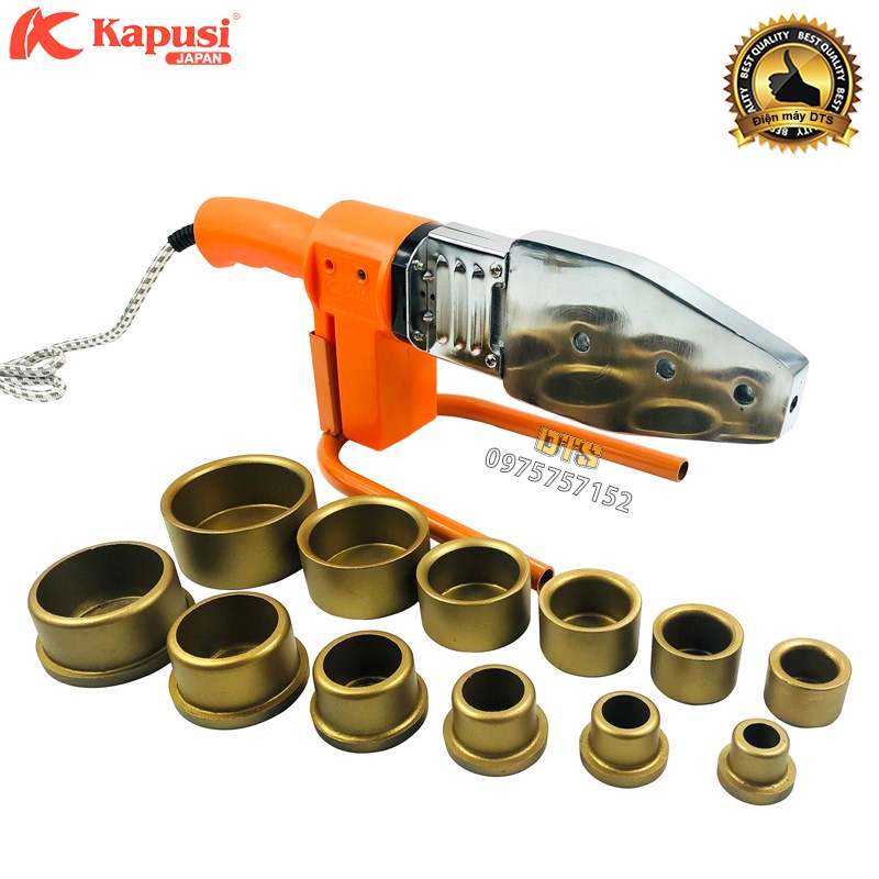 Máy hàn ống nhiệt PPR, PE 20-63mm Kapusi JAPAN 1000W, máy hàn nhiệt ống nước nóng lạnh D63 - Tiêu chuẩn Nhật Bản