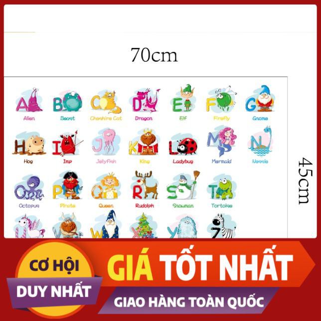 [HANG UY TÍN - GIÁ RẺ] Decal trang trí tường - Bảng Chữ Cái Hoạt Hình vui nhộn