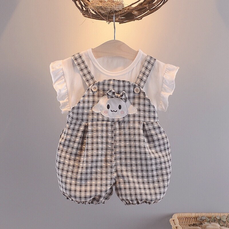 Sét Yếm Caro Kèm Áo 💕LINA KIDS💕 cho bé gái 5-15kg.