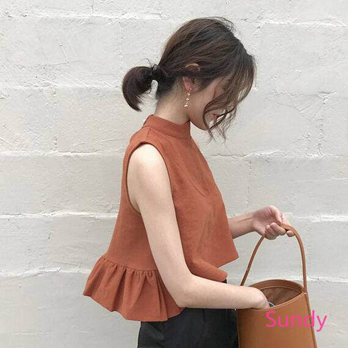 Áo không tay màu trơn thời trang Hàn Quốc cho nữ