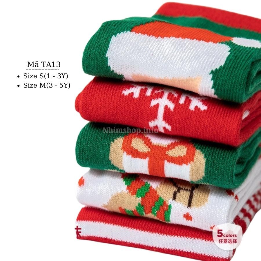 Tất Noel cho bé trai bé gái cotton mềm kháng khuẩn phù hợp với trẻ em 1 đến 5 tuổi phong cách Hàn Quốc TA13