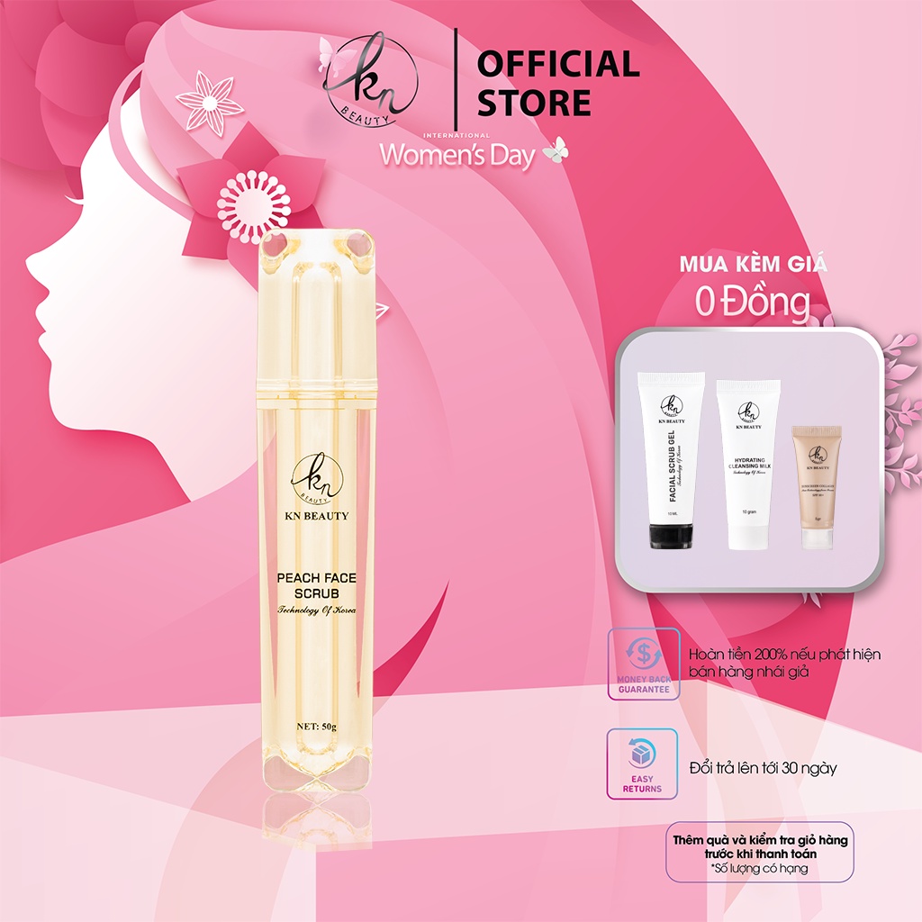 Tẩy tế bào chết tinh chất Đào KN Beauty – Peach Face Scrub 50g tặng quà mini