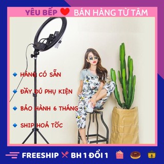 [FULL PHỤ KIỆN] Đèn LiveStream 26cm - Đèn Led Hỗ trợ ánh sáng Trang Điểm, phun xăm - Đèn livestream 3 Chế Độ Sáng