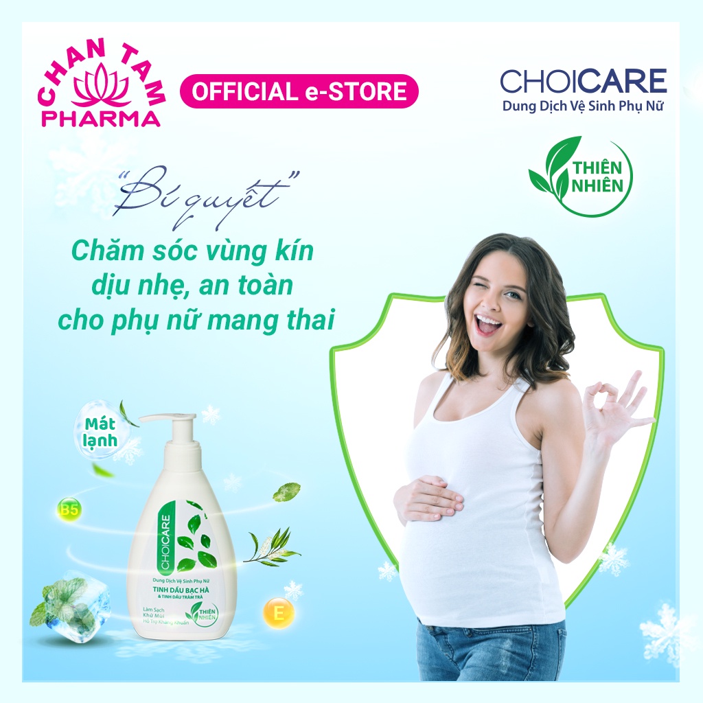 Dung dịch vệ sinh phụ nữ, chăm sóc vùng kín, kháng khuẩn CHOICARE Bạc Hà