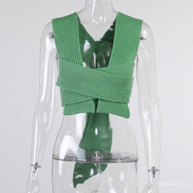 Áo Tank Top Dệt Kim Thiết Kế Mới Quyến Rũ Thời Trang Mùa Hè Dành Cho Nữ