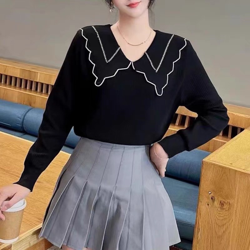 Áo len cổ sen bánh bèo siêu sịn sò Hàng sẵn tại shop bốn màu siêu đẹp