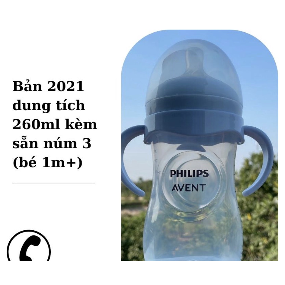 [Chính Hãng BẢN MỚI 2021] Bình Sữa Philips Avent Nature Cổ Rộng Cho Bé 125ml/260ml/330m - Bình sữa cho bé sơ sinh