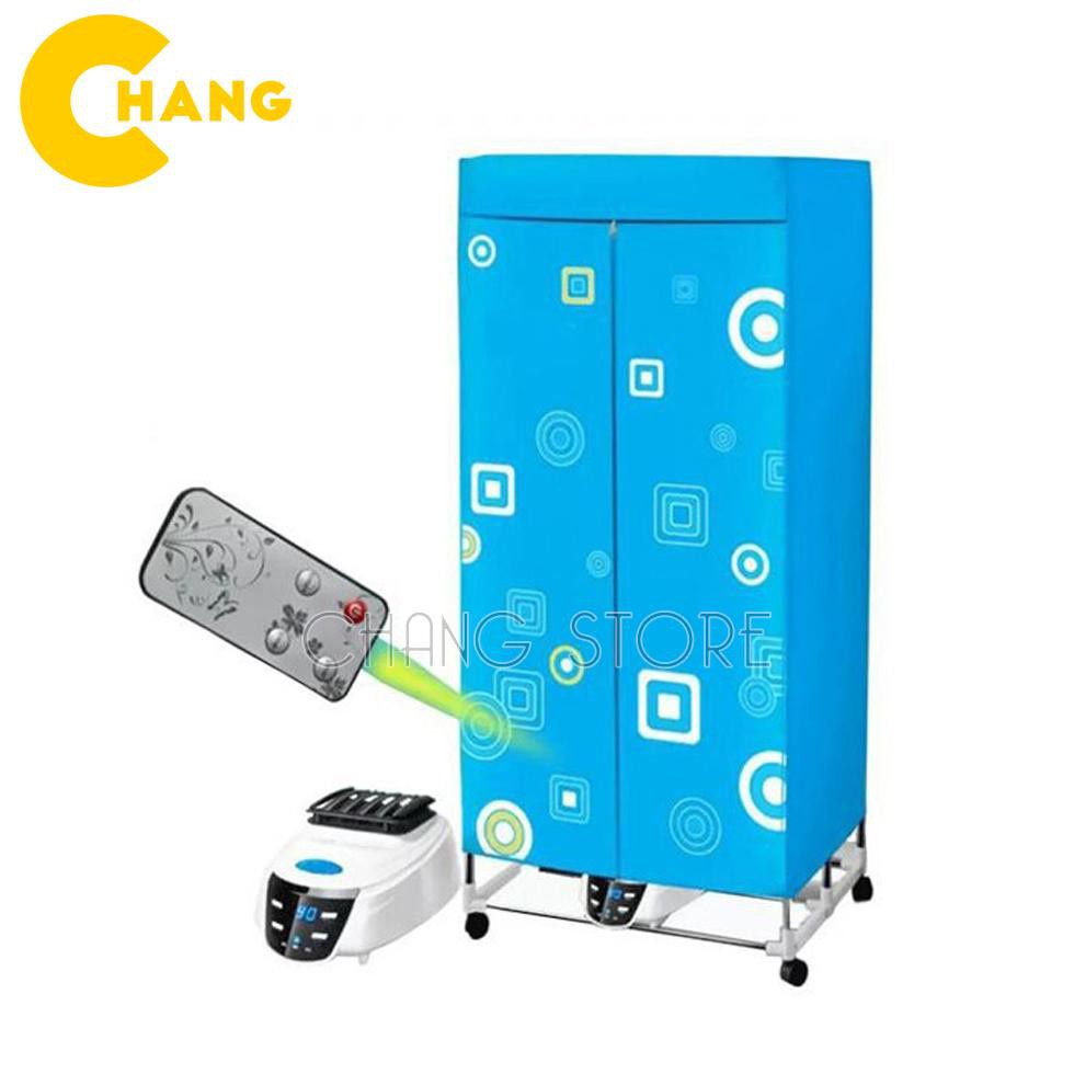 Tủ sấy quần áo 2 tầng khung inox có điều khiển từ xa, cảm biến, sấy khô quần áo tự động siêu tiện lợi