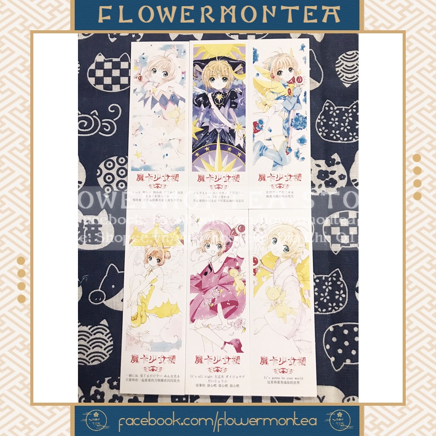 Set 6 Thẻ Đánh Dấu Sách | Bookmark Giấy - Cardcaptor Sakura | Thủ Lĩnh Thẻ Bài