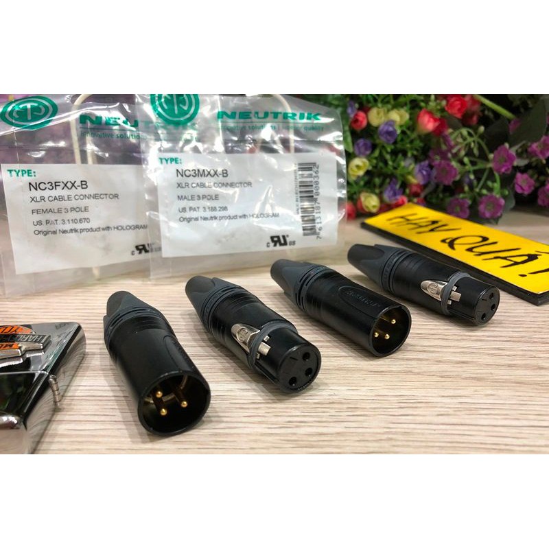 Đầu cắm - Jack cắm NEUTRIK - Jack cắm XLR Connector Male NC3MXX-B / Female NC3FXX-B