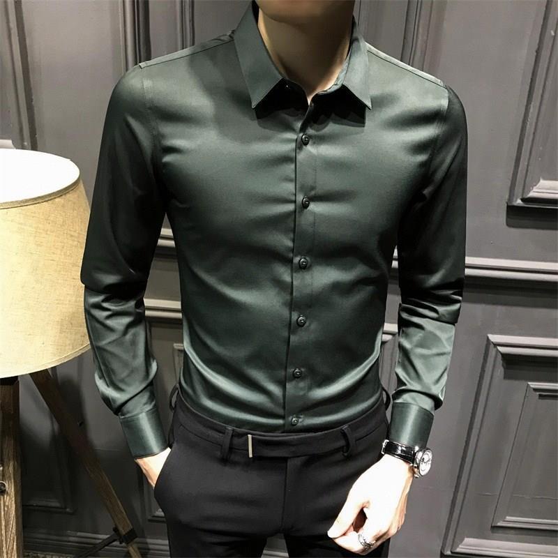 Áo sơ mi dài tay cao cấp Nam mỏng Doanh nhân Mùa thu Giản dị Phong cách Hàn Quốc Nhẹ nhàng Xu hướng sang trọng Màu tinh khiết