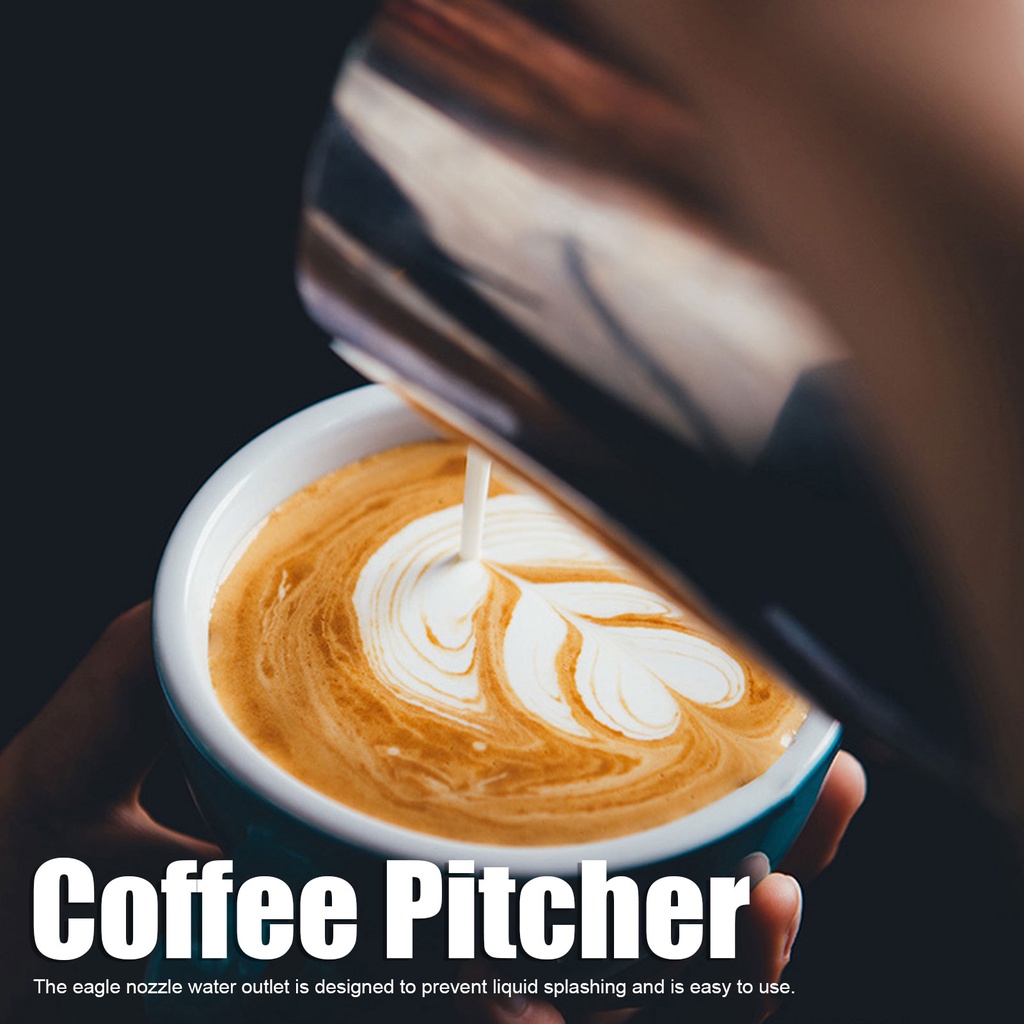 Ca Đánh Sữa JIBBI Swan Coffee Frothing Pitcher Jug Hồng dày 400ML / 600ML