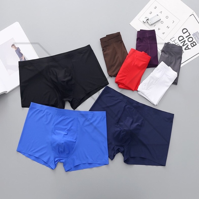 COMBO QUẦN LÓT BOXER NAM - QUẦN DẠNG ĐÙI LỤA SỮA ĐÚC, KHÔNG ĐƯỜNG MAY