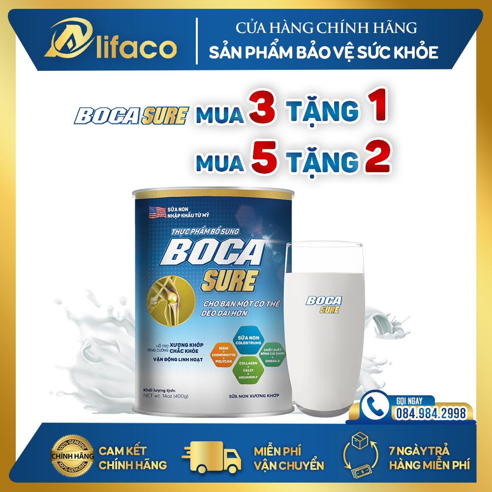 [Chính Hãng] Boca Sure Cho Xương Chắc Khỏe Alifaco Sữa Non Nhập Khẩu Từ Mỹ