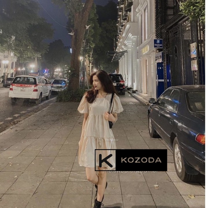 Đầm Babydoll Váy Trắng đen kem ulzzang 2 lớp đi biển dài xếp ly suông đẹp nữ dài qua gối thiết kế đuôi cá Kozoda d11 | BigBuy360 - bigbuy360.vn