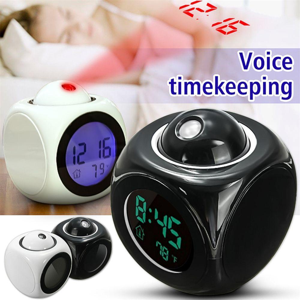 Đồng Hồ Báo Thức Có Đèn LED Hình Vuông Đa Năng Dùng Trong Văn Phòng