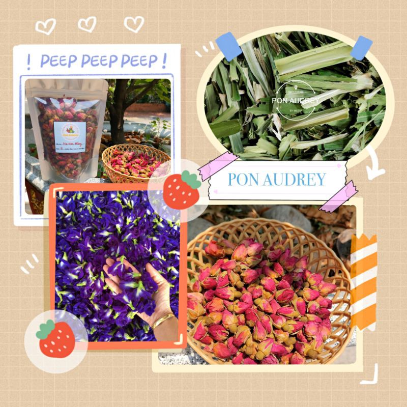 Hoa Đậu Biếc / Nụ Hoa Hồng / Lá Dứa - Hàng Nông Sản Sấy Khô