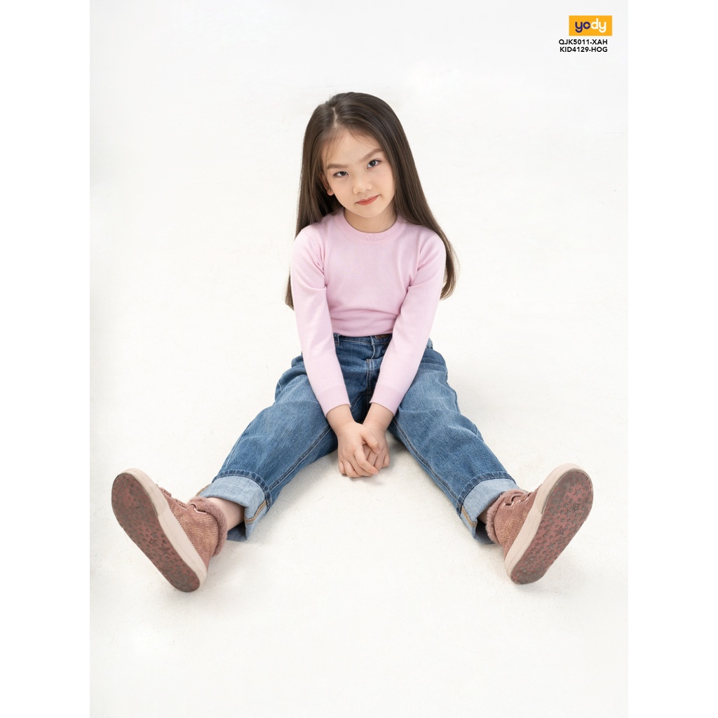 Quần jean kid YODY  thêu 3 vạch túi sau thời trang cho bé - QJK5011