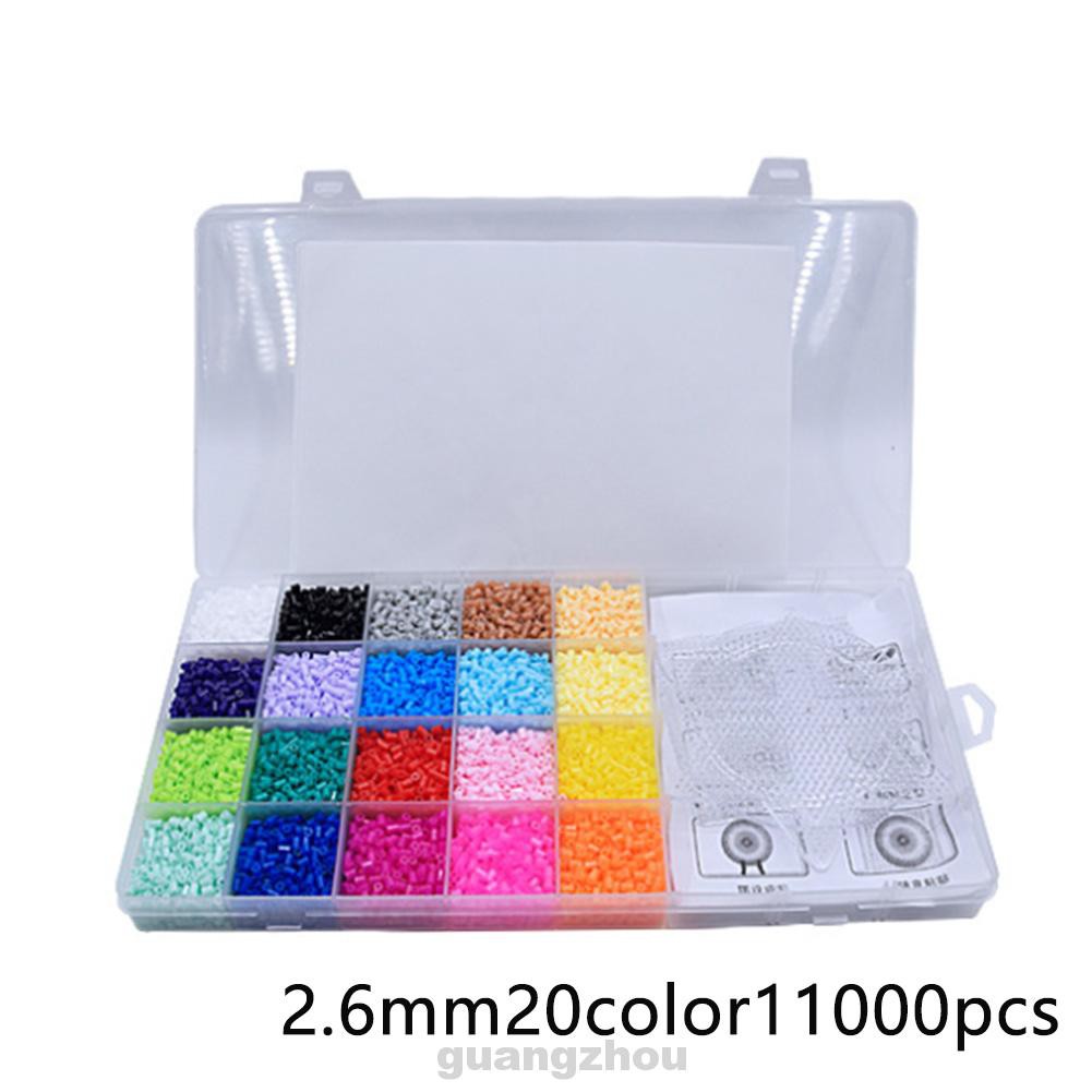 Set 11000 hạt hama 2.6mm 20 màu và 3 khuôn tiện lợi làm đồ thủ công