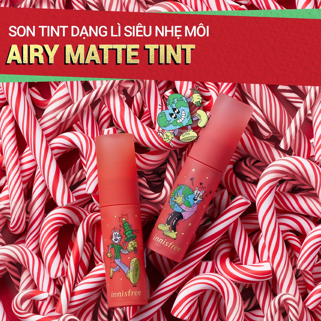 [Mã COSIF03 giảm 10% đơn 400K] Son tint dạng lì siêu nhẹ môi innisfree Airy Matte Tint 3.8g