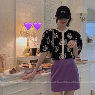 Set áo len dệt kim chân váy da siêu đẹp (có hình thật)