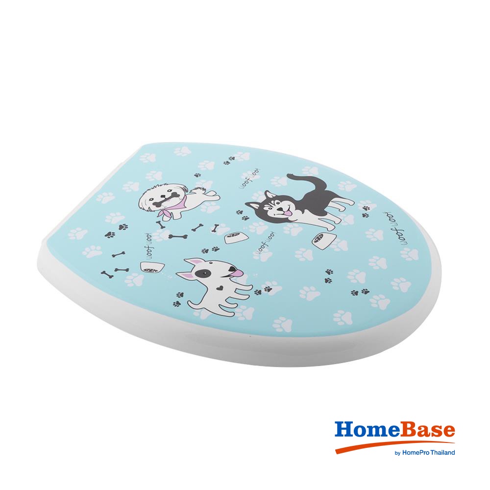 Homebase MOYA nắp bồn cầu L-3102 DOG bằng nhựa PP 46.5X36.5X3CM. họa tiết động vật