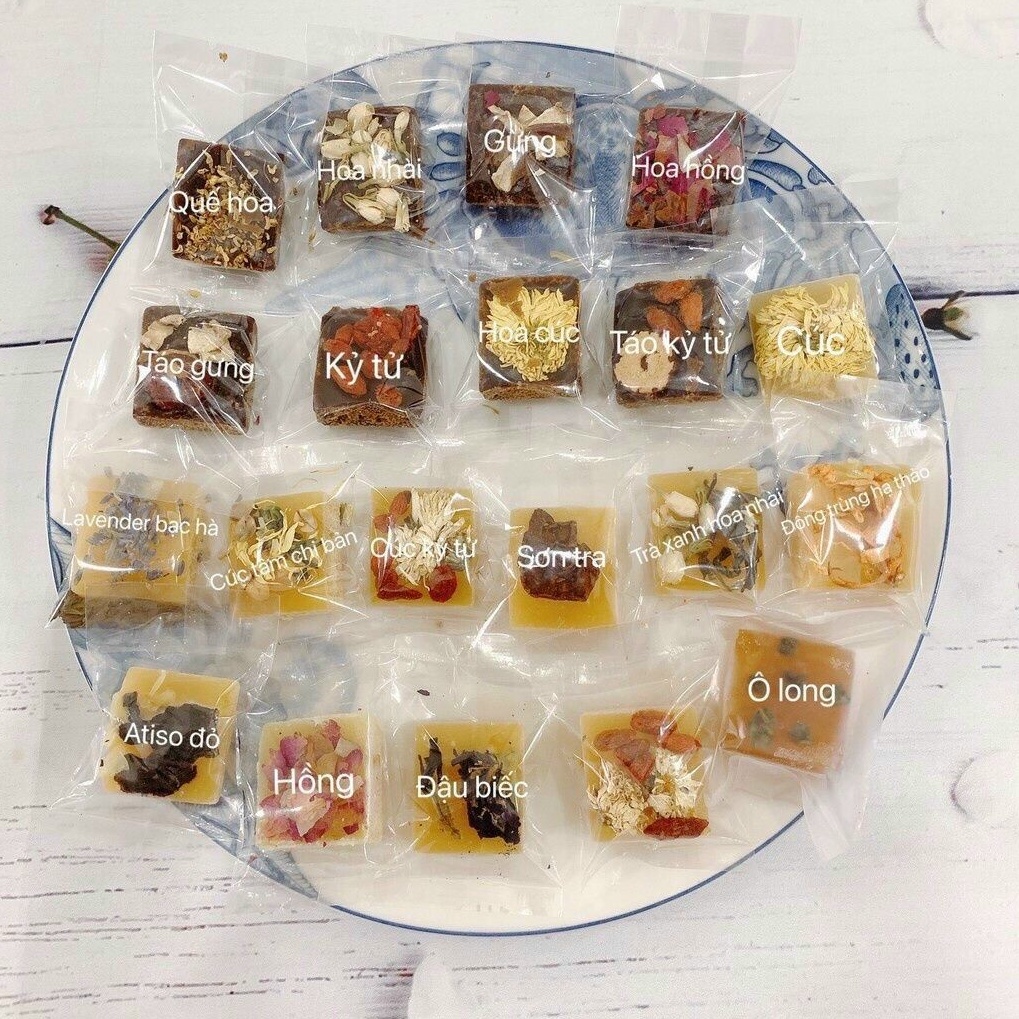 25 Viên 500gr Trà Hoa Đường Đen, Đường Phèn Mật Ong