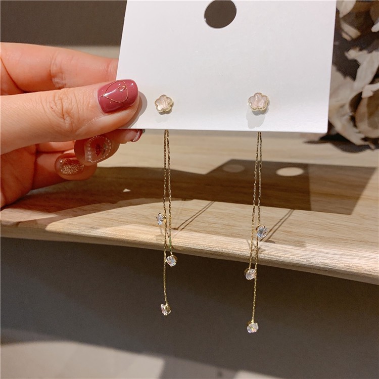 Bông Tai Vỏ Sò Đính Đá Thanh Lịch Dành Cho Nữ