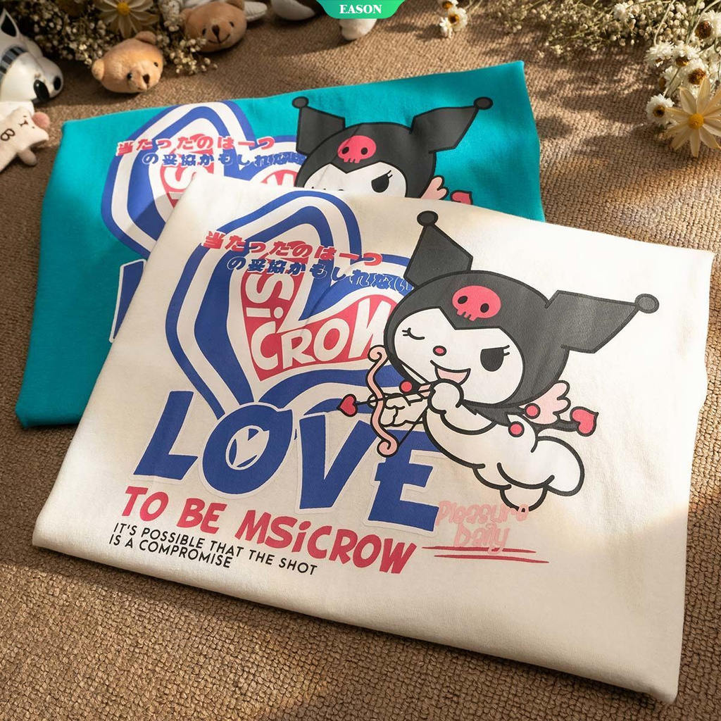 Kuromi Áo Thun Cotton Tay Ngắn Dáng Rộng In Hình Cô Gái Dễ Thương Phong Cách Nhật Bản 2021