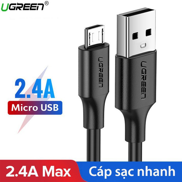 Cáp sạc nhanh và truyền dữ liệu USB 2.0 sang MICRO USB cao cấp Ugreen 60134/60135/60136/60137/60138 dài 0.25M - 2M
