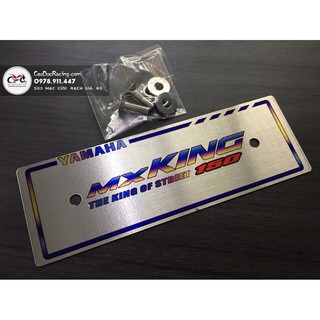 Khung biển số trước - bảng tên Mx king - phôi inox in màu - caoducracing