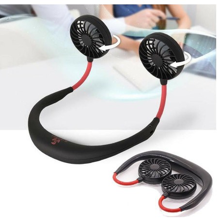Quạt cầm tay USB mini treo cổ dành cho người lười hoặc tập GYM, Quạt Mini Đeo Cổ 360 Độ | BigBuy360 - bigbuy360.vn