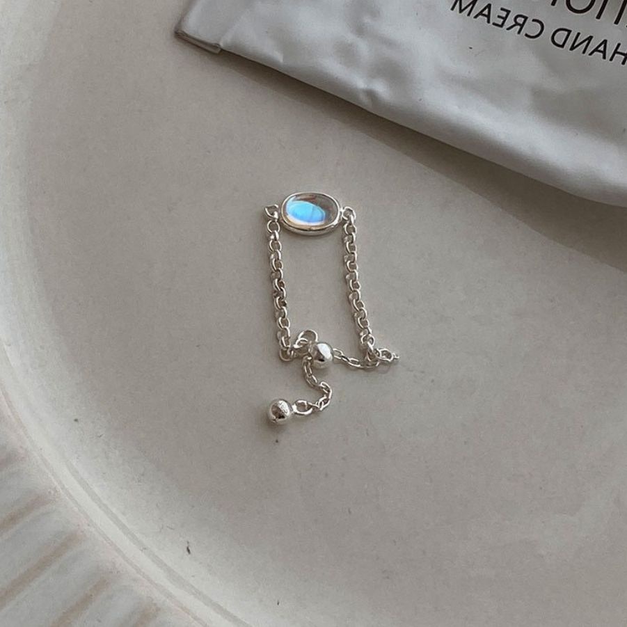 Nhẫn mạ bạc đính đá hình học đơn giản cho nữ