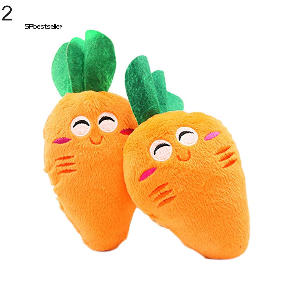Đồ chơi hình củ cà rốt nhồi bông phát âm thanh cho thú cưng