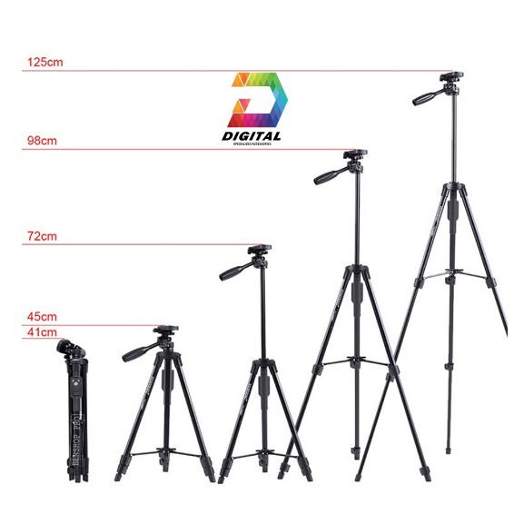 Gậy Tripod 3 Chân Yunteng 5208 Chính Hãng