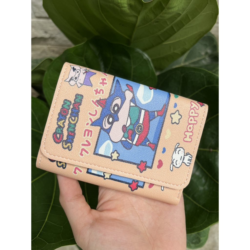 Ví nữ gập cute ví nữ cầm tay nhiều họa tiết hoạt hình chất liệu da PU thiết kế dễ thương