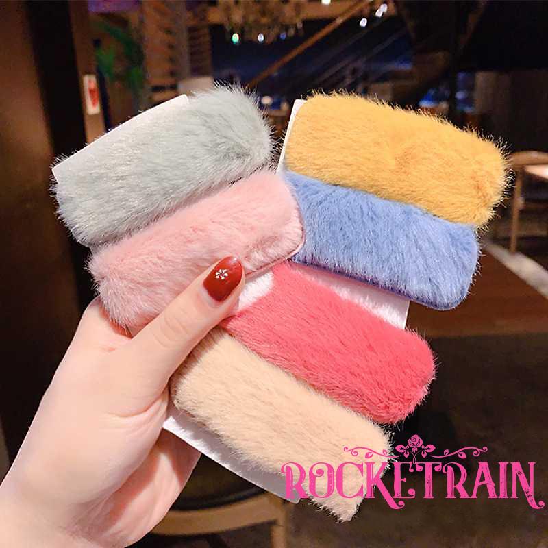✥Vz✮Kẹp tóc hình giọt nước/ vuông/ vuông/ tam giác bằng nhung màu trơn thời trang cho nữ