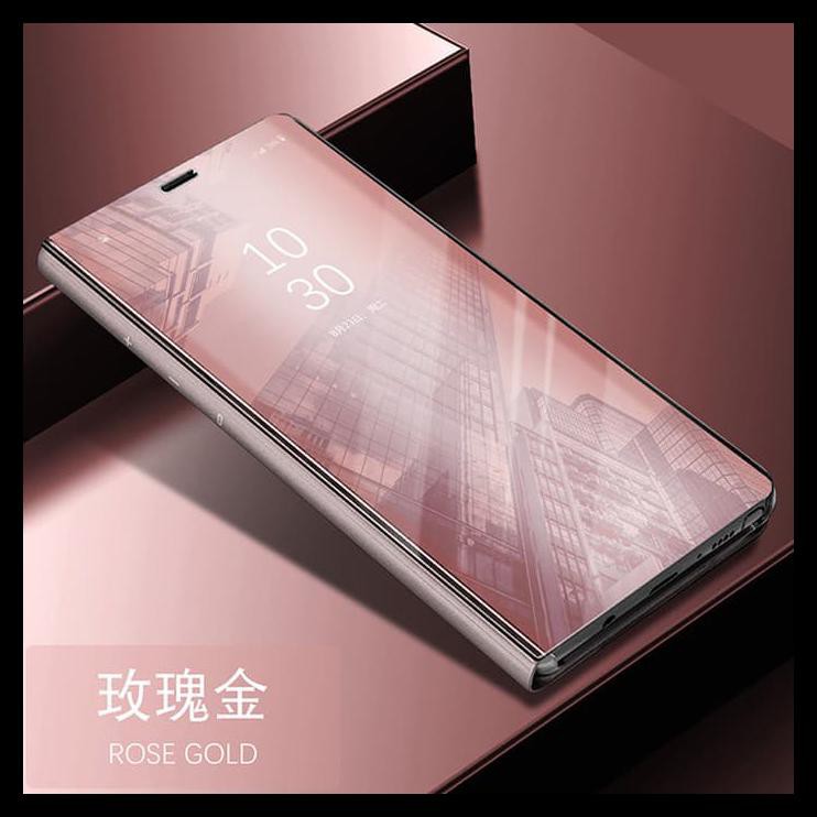 Ốp Lưng Nắp Gập Tráng Gương Cao Cấp Cho Samsung A8 - A8 Plus 2018 Sview - A8 2018 Đen
