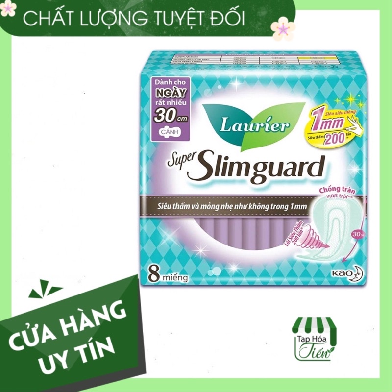 Băng Vệ Sinh Laurier siêu mỏng bảo vệ 1mm 30cm 8 miếng